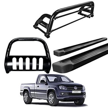 Imagem de Kit Quebra Mato+Estribo Platafor+Santo H2 AMAROK CS PRETO