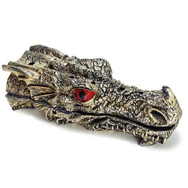 Imagem de Incensário Cabeça Dragão Resina Porta Incenso Vareta (Dourado)