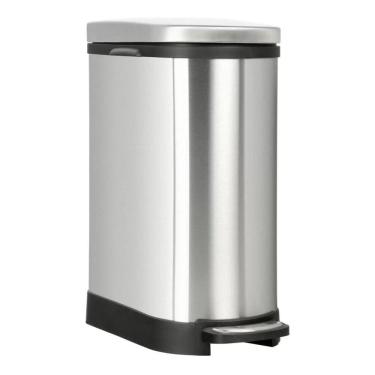 Imagem de Lixeira Estreita 10 Litros Premium 41x21x31cm Cromado Inox