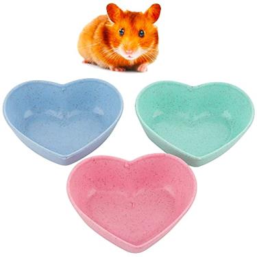 Imagem de Pacote com 3 pratos de comida para hamster pequeno formato fofo tigela de comida para hamster ouriço animais pequenos (verde, azul e rosa)