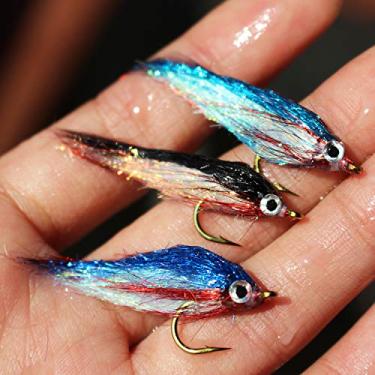 Imagem de Tigofly 12 peças Iscas de pesca com mosca de peixe ferido UV Polar Fry lentamente afundando salmão truta Steelhead Fly Fishing Fly Iscas conjunto - Tamanho 8