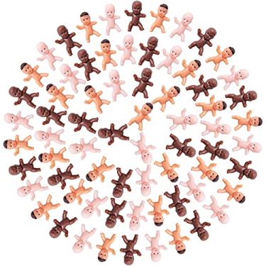 Imagem de 180 mini bonecas de plástico para bebês de 2,5 cm para lembrancinhas de chá de bebê, jogo de cubo de gelo, decorações de festa, banho de bebê e artesanato