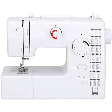 Imagem de Mini máquina de costura portátil 59 pontos pequena máquina de costura doméstica com luzes noturnas máquina de costura portátil vem com uma variedade de acessórios atualizados
