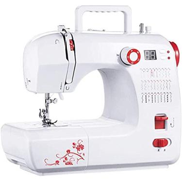 Imagem de Mini máquina de costura com mesa de extensão, máquina portátil de conserto com pedal de pé, luz noturna para iniciantes, máquinas de costura overlock elétricas atualizadas