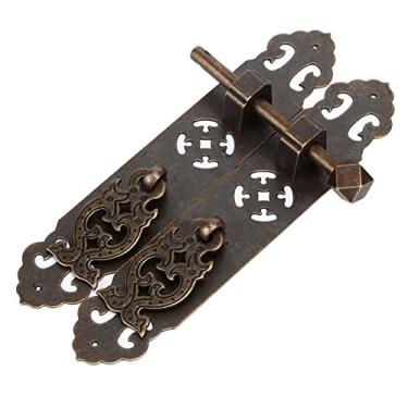 Imagem de Puxadores de Armário de Latão Antigo, Maçaneta de Porta de Material de Latão Fácil de Instalar Lindamente Gravada para Armários de Armário para Armário de Vinho (Bronze)