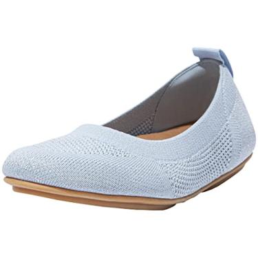 Imagem de FitFlop Women's Allegro Tonal Knit Ballerina Ballet Flat, Pale Blue/Silver - 7
