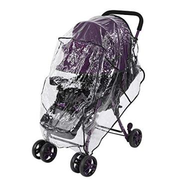 Imagem de Capa de chuva para carrinho de bebê impermeável à prova de vento universal proteção de cadeira de empurrar transparente proteção de chuva carrinho de bebê proteção para viagens