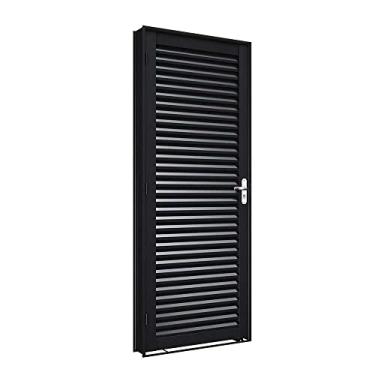 Imagem de Porta de Aço de Giro Laminada 215x86cm Facilitá Lucasa Preto