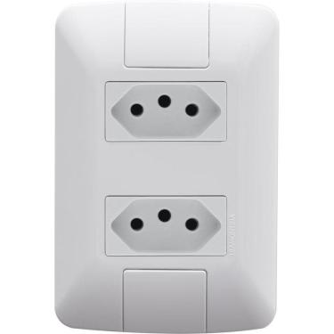 Imagem de Kit 5 Conjunto Tomada Dupla 10A 2P+T 250V Tramontina Aria