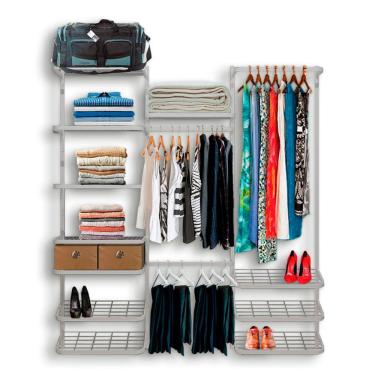 Imagem de Roupeiro Closet Modulado Aramado Caixas Organizadoras 1,90m BR