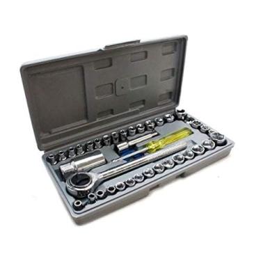 Imagem de Conjunto Jogo Chave Catraca Reversível Com Soquetes 40 Peças