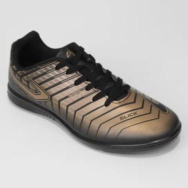 Imagem de Chuteira Futsal Topper Slick III - Preto+Dourado