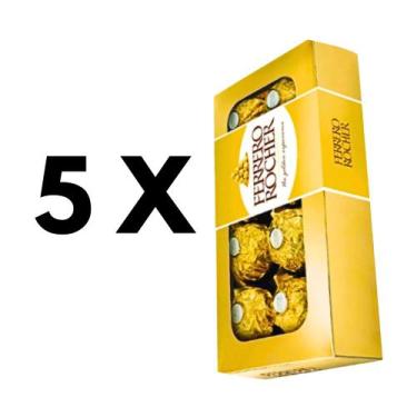 Imagem de Chocolate Ferrero Rocher T8 - 5 Caixas Com 8 Bombons Cada
