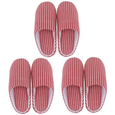 Imagem de PRETYZOOM 3 Pecas chinelo de algodão chinelos coreanos chinelos de casa feminina chinelo slide pantufa mantenha sapatos quentes em casa sapatos fofos para casa Primavera e outono esponja