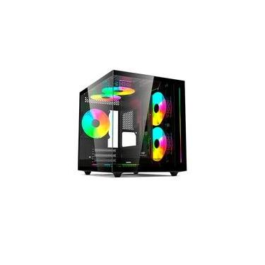 Imagem de Gabinete Gamer C3Tech Gaming Aquarius MT-G810BK, Mini Tower, Micro ATX, Lateral em Vidro Temperado, Sem FANs, Preto - MT-G810BK