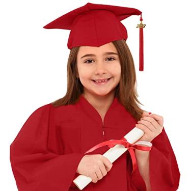 Imagem de Conjunto de bonés infantis com faixa de borla de 5 anos para meninas com 2023 212 anos de formatura camisetas infantis, Vermelho, 2-3 Years