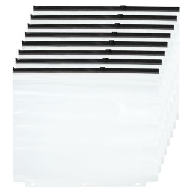 Imagem de PATIKIL Bolso para fichário A4, pacote com 8 unidades, tamanho carta de PVC, zíper com 3 furos, pastas para fichário de documentos, à prova d'água, armazenamento de arquivamento, folhas soltas para