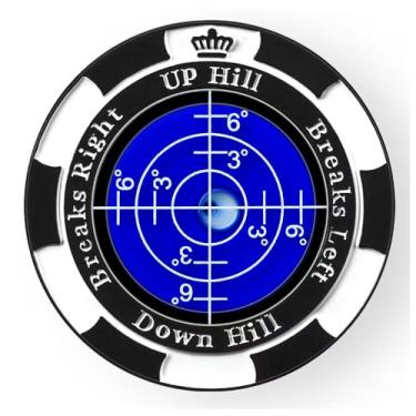 Imagem de SlopeMaster ProGreen Reader – Marcador de bola de clipe de chapéu de golfe com auxílio de leitura verde de alta precisão acessórios de golfe para homens e mulheres (ficha de pôquer, preto e azul escuro)