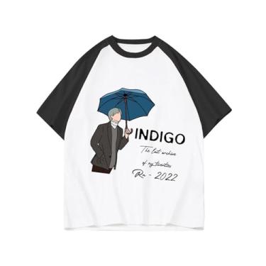 Imagem de Camiseta Rm Solo Indigo, K-pop Loose Merch Camisetas unissex com suporte impresso camiseta de algodão, Branco, XXG