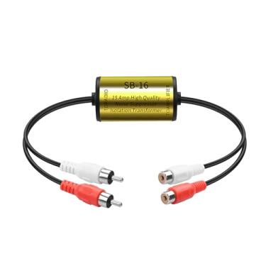 Imagem de YAODHAOD Isolador de circuito de terra, filtro de ruído amplificador para áudio automotivo e estéreo doméstico, isolador de loop de feedback, alternador redutor de ruído estéreo