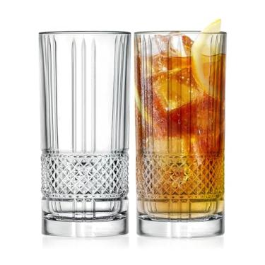 Imagem de Barski Copo Highball - Copos para beber - Conjunto de 2 - Copos Hiball - Copo de cristal de vidro - para água, suco, cerveja, coquetéis mistos, copo de mojito, vidro Tom Collins Bar, 368 g, feito na