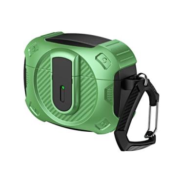 Imagem de LOOKCN Capa para fone de ouvido Apple Airpods Pro2 Nd AirpodsPro 3 2 Fecho Push-to-Lock Capa à prova de quedas de grau dilatar com fecho antiperda, para AirPods 1/2, verde