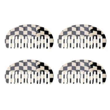 Imagem de Pente de Cabelo de Celulose, 4 Peças, Pente para Desembaraçar o Cabelo, Pente de Dentes Largos, Pente Antiestático, para Desembaraçar o Cabelo, Bordas Arredondadas e Pente de