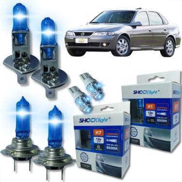 Imagem de Kit lâmpada shocklight super branca farol alto baixo e lanterna h1 h7 