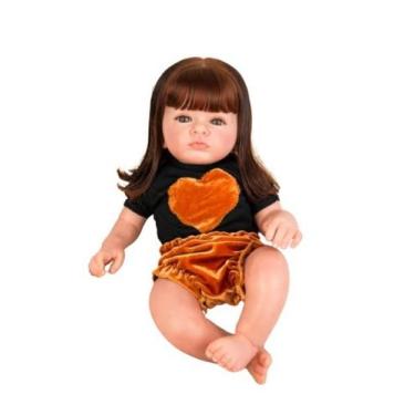 Imagem de Bebe reborn menina cabelo fio a fio corpinho tecido - PRESENTE CRIANÇA