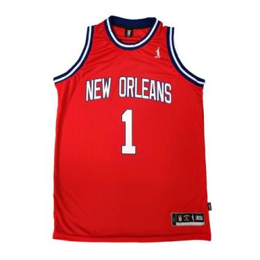 Imagem de Regata Basquete Masculina M10 Slam New Orleans, Vermelho, M