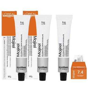 Imagem de Loreal Kit 3 Coloração Majirel 7.4 Louro Acobreado 50g - Loreal Profes