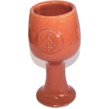 Imagem de Holy Land Market Cálice de comunhão de cálice de vinho bíblico de terracota - marrom