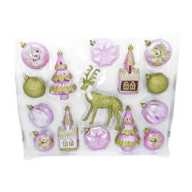 Imagem de Kit Decorativo para Árvore - Rosa e Dourado - Cromus Natal  - 1 unidad