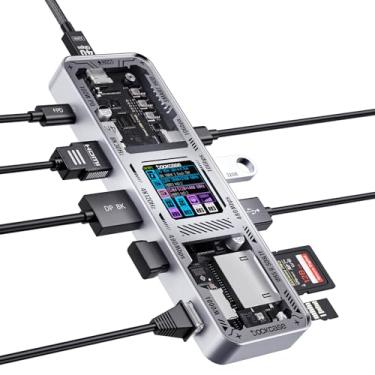 Imagem de Hub DOCKCASE Explorer Edition (10 em 1) com HDMI e DP 4K a 60Hz, Gigabit Ethernet, 1 porta USB-C e 3 USB-A, potência de 100 W, slot para cartão UHS-II TF/SD, para MacBook Air/Pro, XPS e mais