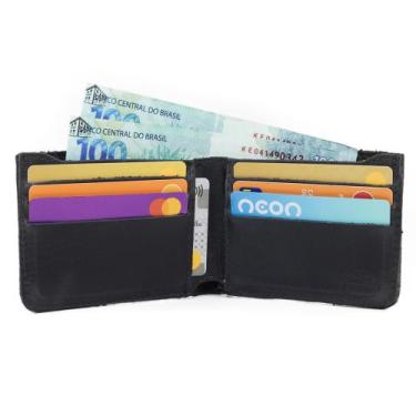 Imagem de Carteira Masculina De Couro Porta Cartões Cédulas Notas Use Young - Pa