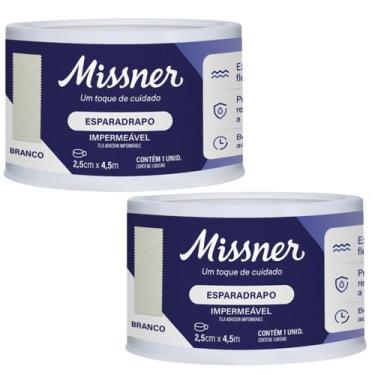Imagem de Kit 2 Esparadrapo Impermeável Branco 2,5cm X 4,5m - Missner