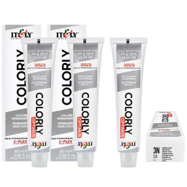 Imagem de Itely  Kit c/3 Tintas Colorly 3n Castanho Escuro 60 ml
