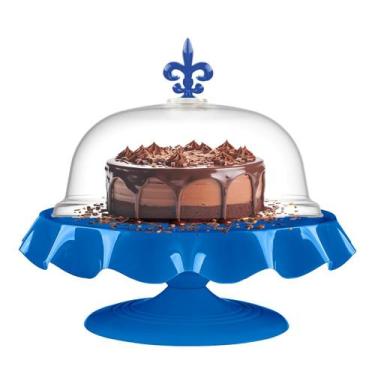 Imagem de Boleira Com Cúpula - Bandeja Para Bolo e Doces - Beva, Azul Royal