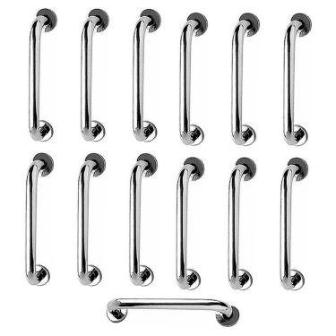 Imagem de Barra de Apoio 40cm Inox Kit 13 Unidades Idoso Banheiro Box Gestante Cadeirante Casa Suporte Corrimao Escada Segurança Resistente Acessibilidade