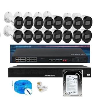 Imagem de Kit Cftv 16 Câmeras Ip Intebras 1130 Hd iNvd 1016 C/1Tb - Intelbras