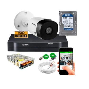 Imagem de Kit Camera Externa Bullet 1220b Full Hd 1080p Dvr Intelbras C/Hd 250gb