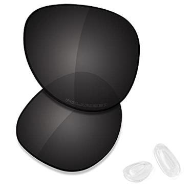 Imagem de Lentes de reposição premium e almofadas de nariz para óculos de sol Oakley Elmont L, High Defense - Carbon Black Polarized, One Size