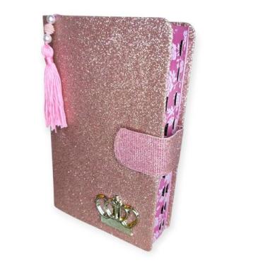 Imagem de Bíblia Sagrada Glitter com Harpa e Palavras de Jesus em Vermelho Letra