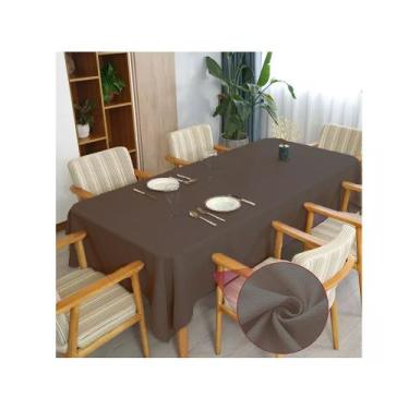 Imagem de Toalha de mesa 6 Lugares Retangular Linho Rústico Marron - Home Fernan