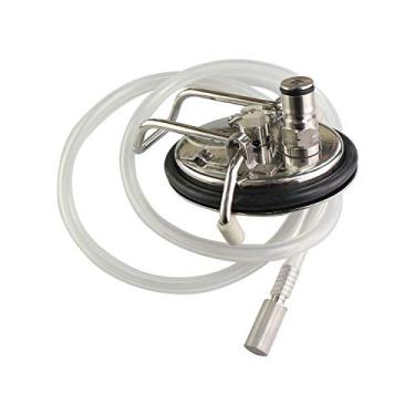 Imagem de Tampa de carbonatação Cornelius Keg (barril de refrigerante), tampa de barril de cerveja de aço inoxidável com válvula de alívio de pressão SS e novo anel de vedação para Cornelius (tampa de barril de