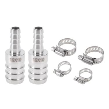 Imagem de VekAuto Acessórios de mangueira de aço inoxidável 304 de 3/10.2 cm x 25/162.6 cm redutor de emenda para ar, água, óleo, gás, combustível, 1 conjunto prateado