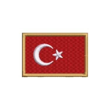 Imagem de BP0428-011 Bandeira Turquia Patch Bordado 5,7×3,8cm (D-Arquivo Matriz para bordar.)
