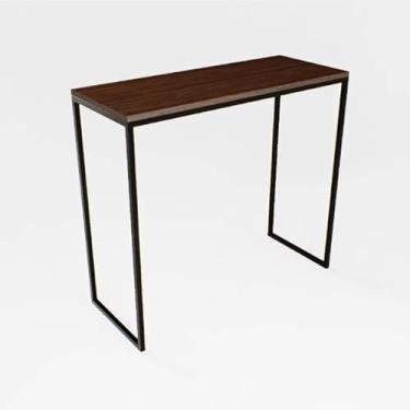 Imagem de Bancada Cozinha Balcão Gourmet Preto 120cm Tampo Imbuia