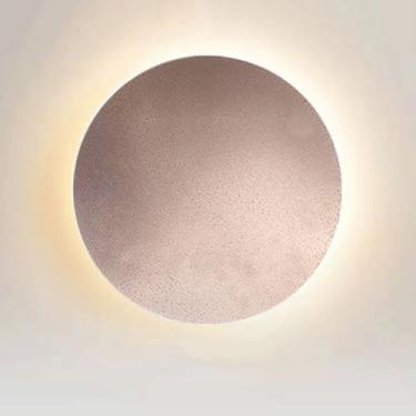 Imagem de Luminária de parede moderna para decoração de casa, luminária de parede LED redonda, luminária de parede circular de metal com fio, 3000K, arandelas de parede de cabeceira, corredor, escadas