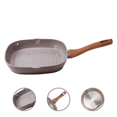 Imagem de Frigideira Grill Quadrado 24cm Revestimento Cerâmico Antiaderente Indu